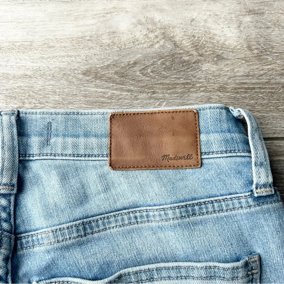 Madewell High Rise Skinny Crop Button Front Raw Hem Light Blue - Picture 13 of 13
